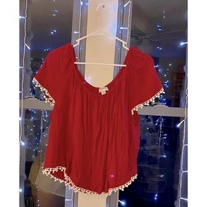 Red Flowy Top